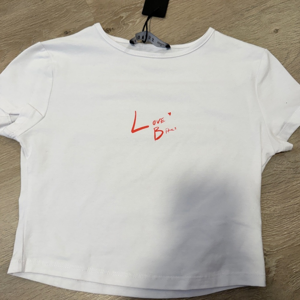 Lioness White Tee with Red Love Print